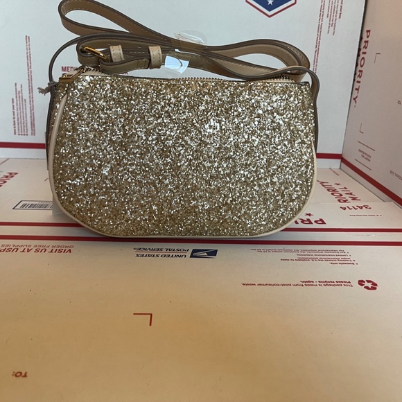 Cross Body Bag Cross Body Purse Gold Glitter NWT - Picture 6 of 16